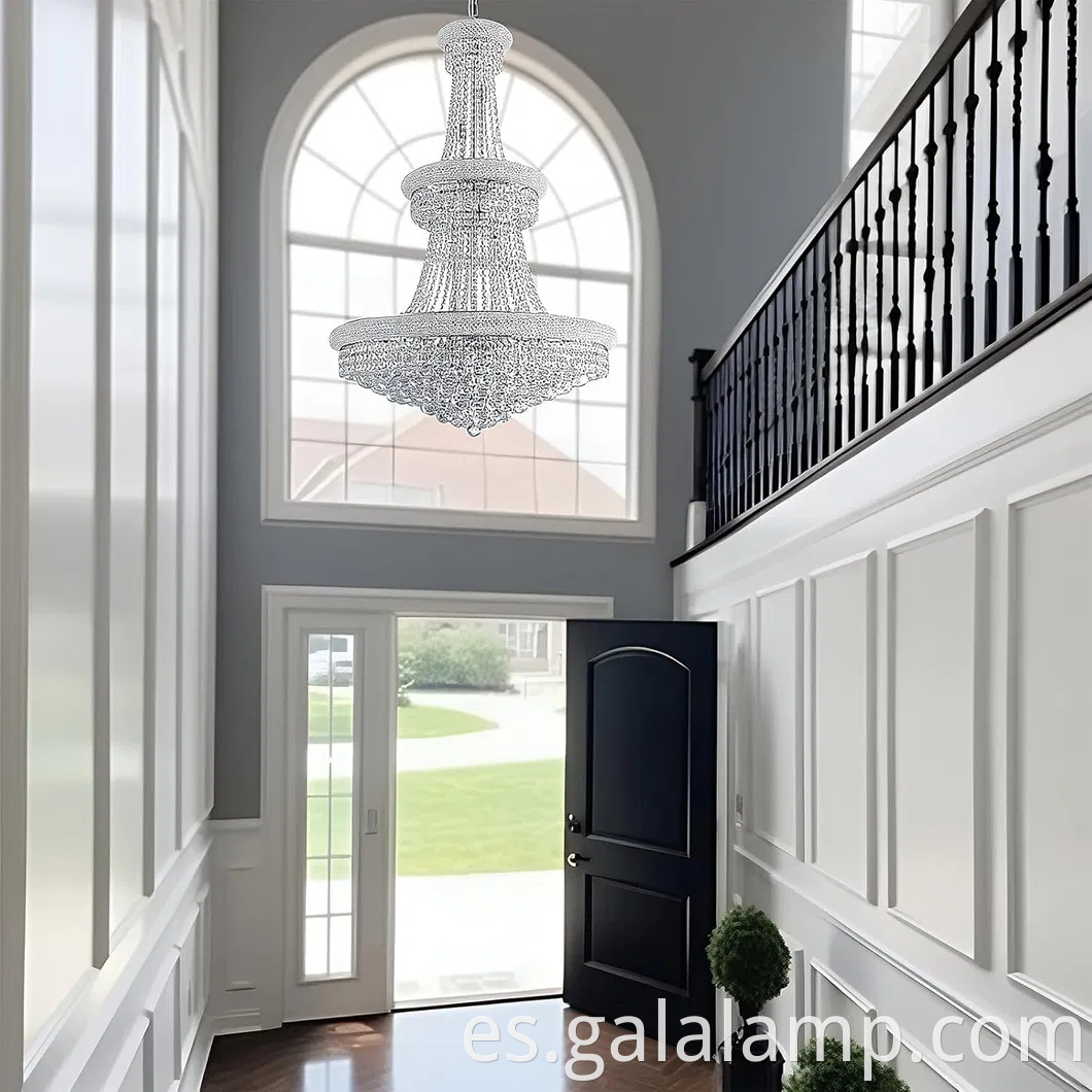 Candelera de vestíbulo de cristal de oro elegante - lámpara colgante de techo contemporáneo